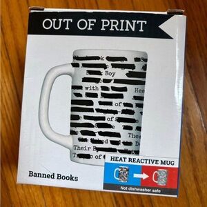 Out of Print Banned Books mug, new in box!